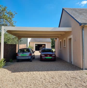 carport saumur en alu à toit fixe en panneau sandwich