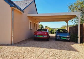 carport saumur en aluminium pour deux voitures