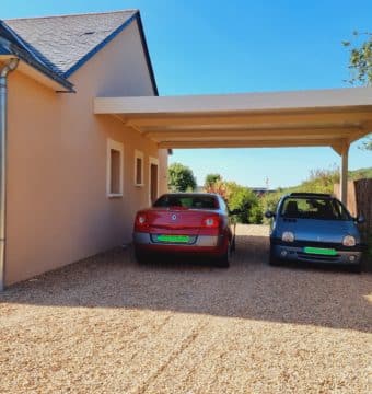 carport saumur en aluminium pour deux voitures