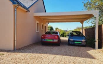 carport saumur en aluminium pour deux voitures