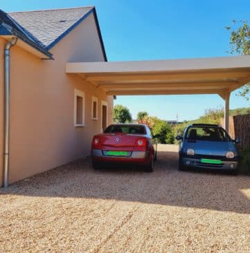 carport saumur en aluminium pour deux voitures