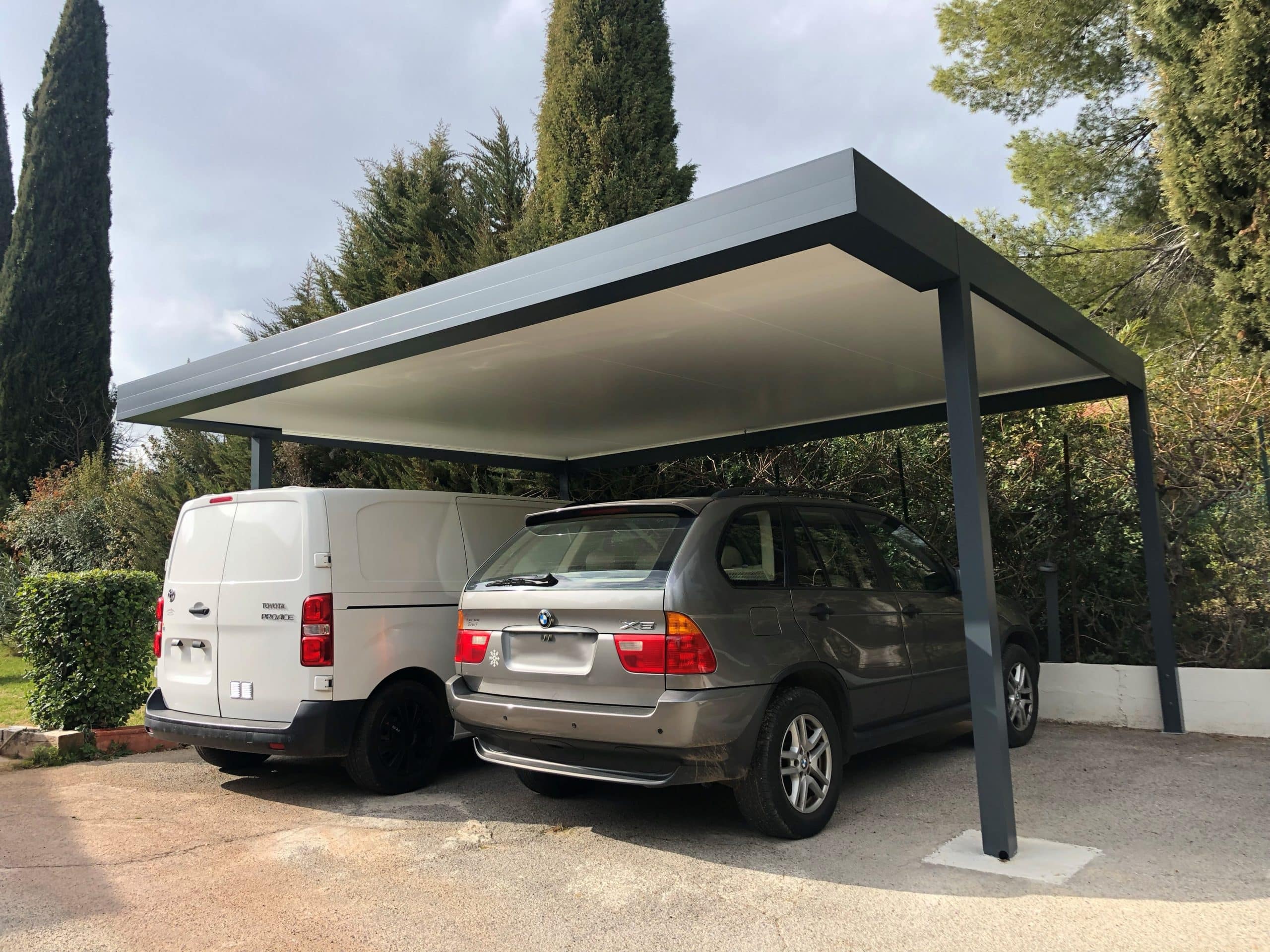 Carport 2 voitures Cholet 17 asymétrique - 27.85 m² non couvert