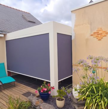pergola toit fixe avec stores trélazé outdoor project