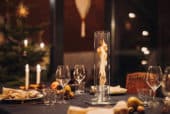 Cheminée de table argent