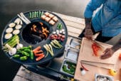 Brasero cuisine d'été extérieur